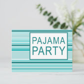 gestreiftes Pyjama-Party Einladung (Stehend Vorderseite)