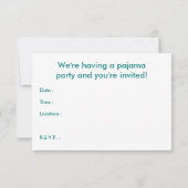 gestreiftes Pyjama-Party Einladung (Rückseite)