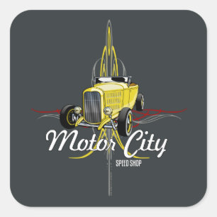 Gestreiftes Quadratischer Aufkleber