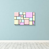 Gestreiftes Rechteck in Pastellfarben, gewickelt L Leinwanddruck (Insitu (Holzboden))