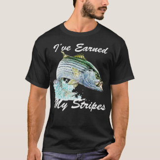Gestreiftes Rockfish-Fanggeschenk Ich verdiene mei T-Shirt