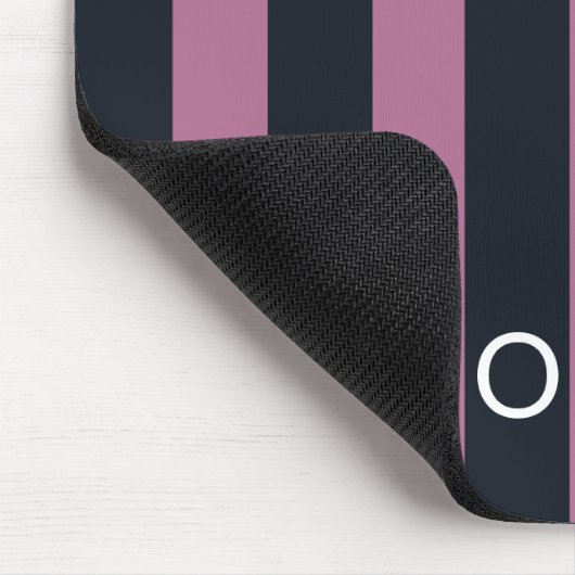 gestreiftes Rosa | individuelle Name Mousepad (Ecke)