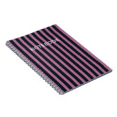 gestreiftes Rosa | individuelle Name Notizblock (Rechte Seite)