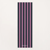 gestreiftes Rosa | individuelle Name Yogamatte (Vorderseite)