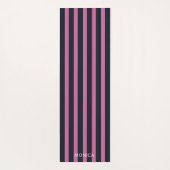 gestreiftes Rosa | individuelle Name Yogamatte (Rückseite)