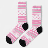 Gestreiftes rosa Muster mit Sternen Socken (Linkes Detail)