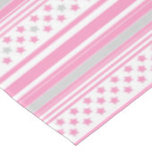 Gestreiftes rosa Muster mit Sternen Tischdecke (Schrägansicht)