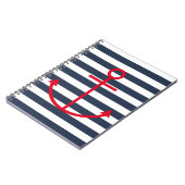 Gestreiftes rotes Anker-Notizbuch Notizblock (Linke Seite)