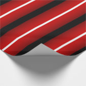 Gestreiftes rotes Schwarz-weißes funky Geschenkpapier (Ecke)