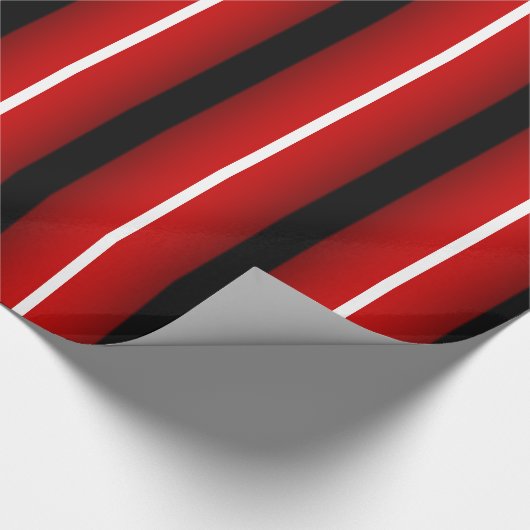 Gestreiftes rotes Schwarz-weißes funky Geschenkpapier (Ecke)