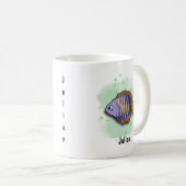 gestreiftes Salzwasser Aquarell Kaffeetasse (VorderseiteRechts)