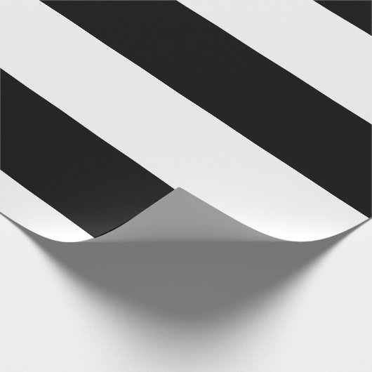 Gestreiftes (schwarz u. Weiß | horizontal) Geschenkpapier (Ecke)