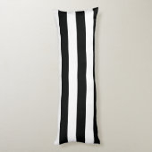 Gestreiftes (schwarz u. Weiß | horizontal) Seitenschläferkissen (Rückseite (Vertikal))