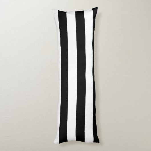 Gestreiftes (schwarz u. Weiß | horizontal) Seitenschläferkissen (Rückseite (Vertikal))