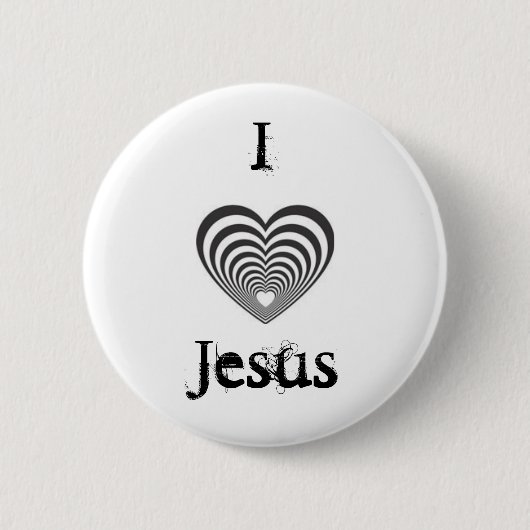gestreiftes schwarzes Herz, IJesus Button (Vorderseite)