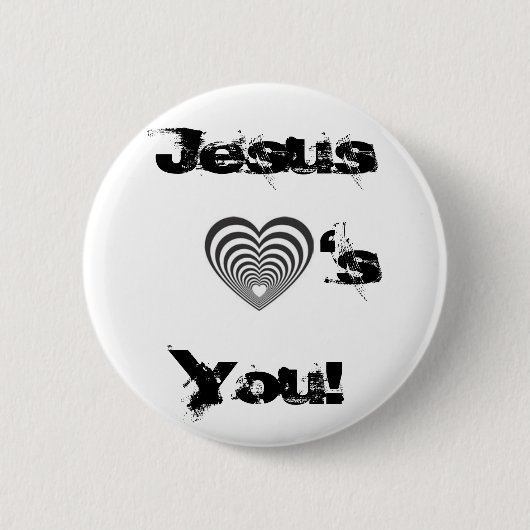 gestreiftes schwarzes Herz, JesusYou! , 's Button (Vorderseite)