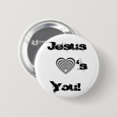 gestreiftes schwarzes Herz, JesusYou! , 's Button (Vorne & Hinten)