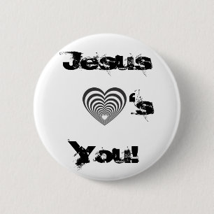 gestreiftes schwarzes Herz, JesusYou! , 's Button
