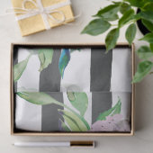 Gestreiftes Schwarzweiss-Blumen Seidenpapier (Geschenk)