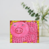 Gestreiftes Schwein Postkarte (Stehend Vorderseite)