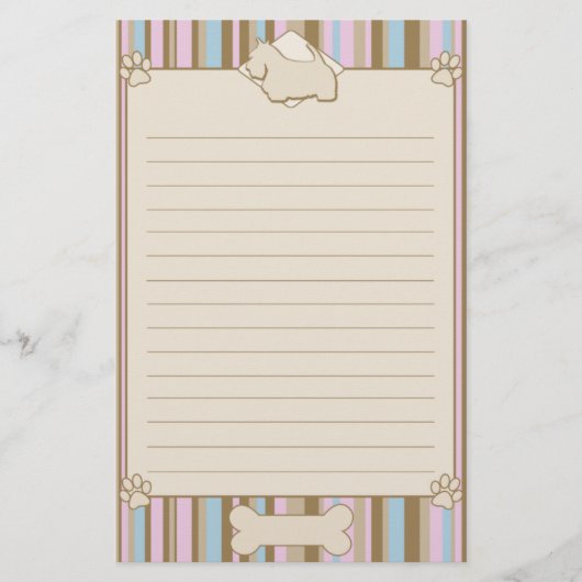 Gestreiftes Scottish-Terrier-Briefpapier Briefpapier (Vorderseite)