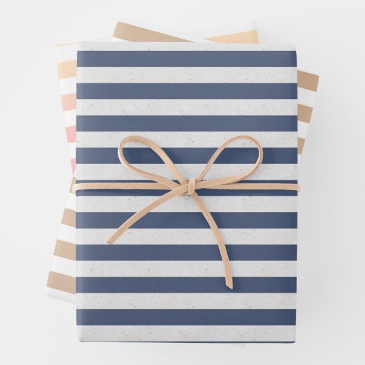 gestreiftes Set von 3 Geschenkpapier Set (Beispiel)