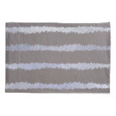 gestreiftes silber- und grau taupe metallisches Au Kissenbezug (Rückseite-Links)