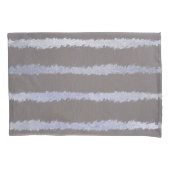 gestreiftes silber- und grau taupe metallisches Au Kissenbezug (Vorderseite-Links)