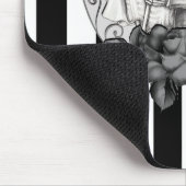 Gestreiftes Skelett Liebespaar Hochzeitstanz Mousepad (Ecke)