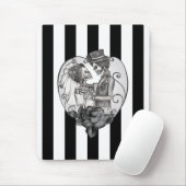 Gestreiftes Skelett Liebespaar Hochzeitstanz Mousepad (Mit Mouse)