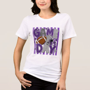 Gestreiftes Spieltags-Shirt, Football-Saison-Shirt Tri-Blend Shirt