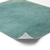 Gestreiftes Teal-Grunge-Muster Poster (Ecke)