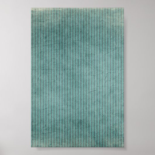 Gestreiftes Teal-Grunge-Muster Poster (Vorne)