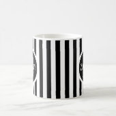 Gestreiftes Template Weiß C00 Lange Name Initiale Kaffeetasse (Mittel)