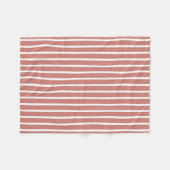 Gestreiftes Terrakotta-Rosa-Weiß Fleecedecke (Vorderseite (Horizontal))
