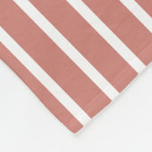 Gestreiftes Terrakotta-Rosa-Weiß Fleecedecke (Ecke)