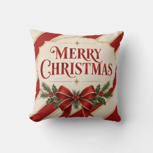 Gestreiftes Weihnachten, Frohe Weihnachtsgrüße Sti Kissen