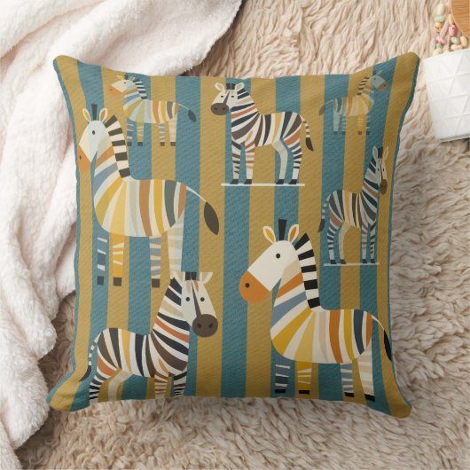 Gestreiftes Zebra Kinder Kissen (Decke)