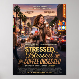 gestresst gesegnet und koffeinsüchtig poster