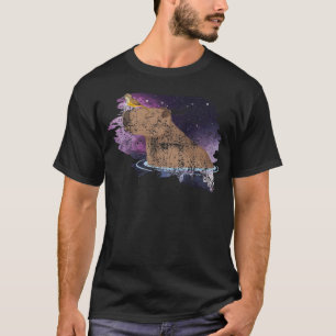 Gestresste Capybara und Vogel Natur Tier Nagetier T-Shirt