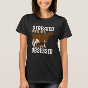 Gestresste Gesegnete & Kuh Besessene Farm Tier Rin T-Shirt