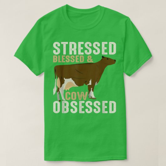 Gestresste, gesegnete und mit Kuh besessene landwi T-Shirt (Design vorne)