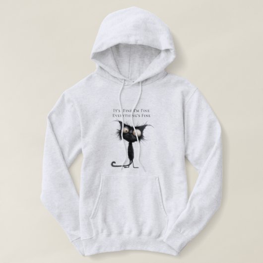 Gestresste Katze, es ist in Ordnung, mir geht's gu Hoodie (Design vorne)
