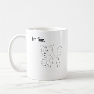Gestresste Katze, lustige Katzen-Tasse mit Illustr Kaffeetasse