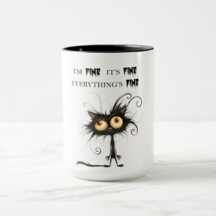 Gestresste Katze Mir geht's gut Es ist okay Alles  Tasse