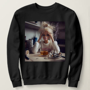 Gestresste Puppen-Meme rauchen und trinken Gen Z Sweatshirt
