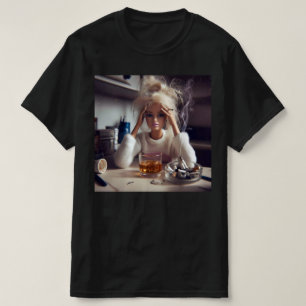 Gestresste Puppen-Meme rauchen und trinken Gen Z T-Shirt