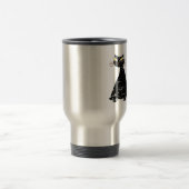 Gestresste schwarze fette Katze Reisebecher (Mittel)