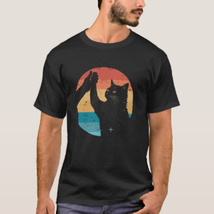 Gestresste schwarze Katze, Bester Katzenvater über T-Shirt