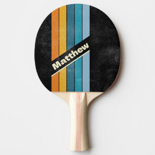 Gestresste schwarze Regenbogen-Pin-Streifendesign  Tischtennis Schläger